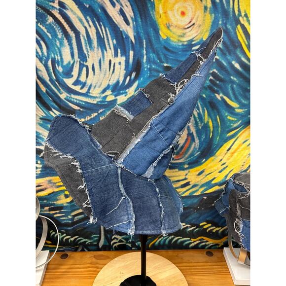 Handmade Patchwork Denim Wizard Hat XL 24\